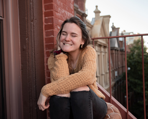 Lauren on balcony